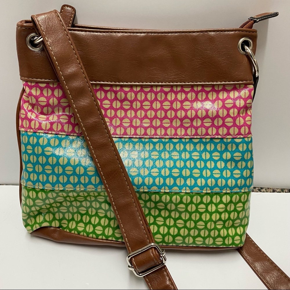 Colorful Color Block Crossbody Purse Wipeable Coated